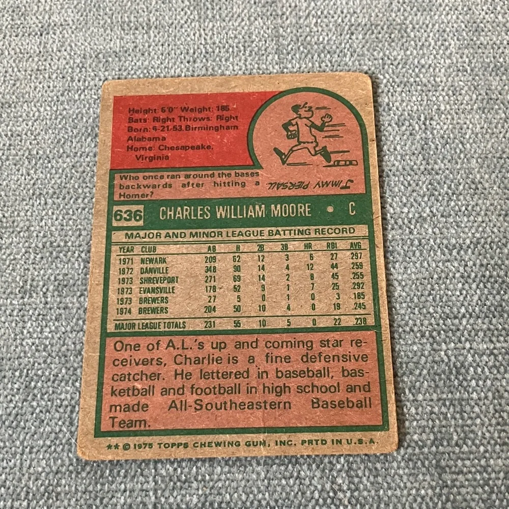 1975 Topps Milwaukee Brewers Baseball Card Trading Card - Picture 2 of 2